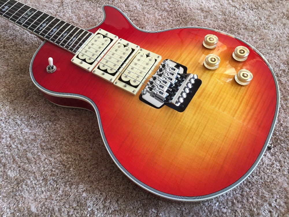 LP custom guitar with Floyd rose bridge and 3 Humbacker Ace Frehley Budokan Signature LP Custom Electric Guitar lightnin
