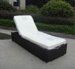 Outdoor Folding Chaise Lounge , Rattan Wicker Beach Sunlounger