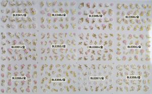 Quality 3D nail polish sticker gold outline nail art french nail tips decoration-BLEJ347-358Gold wholesale