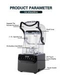 1800W Plastic Housing Ice Drinks Smoothie Blender For Restaurant 65db