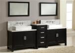 Matt Lacquer Bathroom Double Vanity Cabinets , European Style Bathroom Vanity