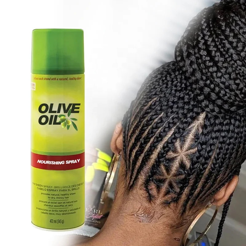 Olive Oil Hair Spray Fiber Holding Heat Protectant Spray For Hair Organic Olive Hair Oil Nourishing Sheen Spray
