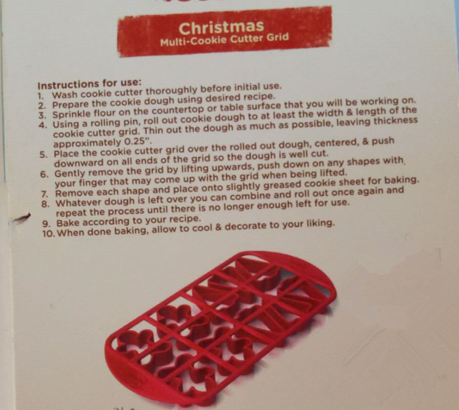 FB186000 Christmas multi-cookie cutter grid of 10 shaped of christmas tree & man