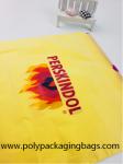 Yellow Waterproof Nylon Mesh Promotional Drawstring Bags / Personalized