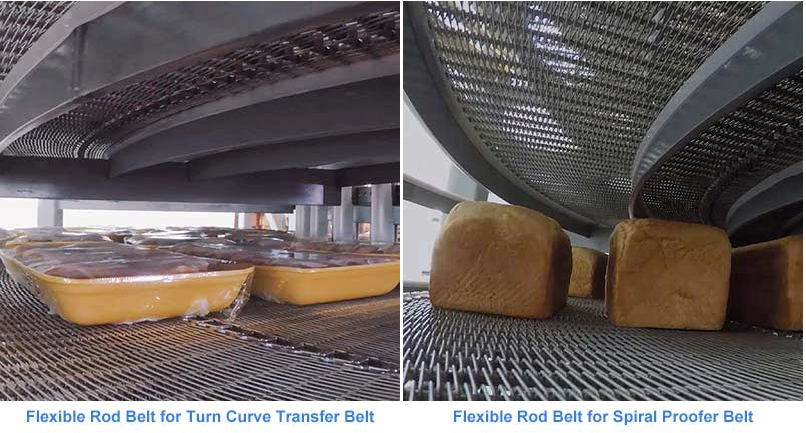 304 Flexible Rod Steel Mesh Conveyor Belt For Cooling Spiral Tower