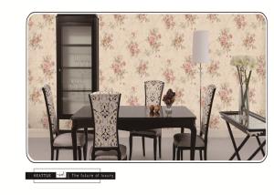 Quality 2018 latest design European flower design PVC wallpaper washable waterproof wholesale