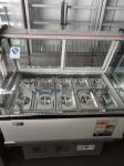 8 Barrel Commercial Ice Cream Freezer Dipping Cabinet 12 Tray Tempered Glass