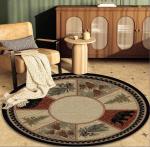 Round Ancient Polyester Fiber Living Room Floor Carpet Special Style