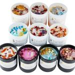 Birthdays Weddings Glass Jar Scented Soy Wax Candles With Healing Crystal