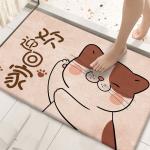 Crystal Velvet Cartoon Bathroom Waterproof Carpet Anti Slip Kitchen Mat