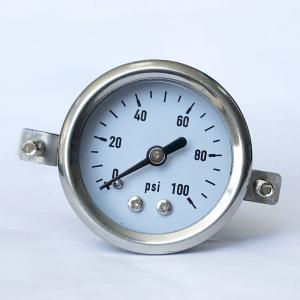 Quality 40mm 100 Psi Arch Bracket Panel Mounting Glycerine Filled Pressure Gauge Stainless Steel wholesale