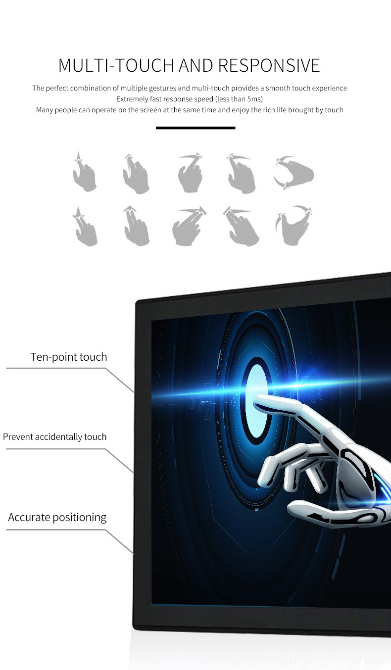 23.6 Inch All In One Self Service POS Terminal Touch Screen Display Cabinet