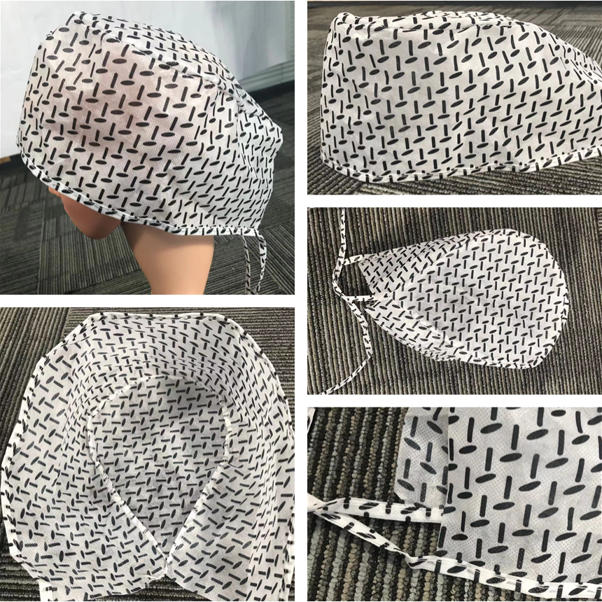 Blue Non Woven Disposable Bouffant Cap Nurse Disposable Clip Cap