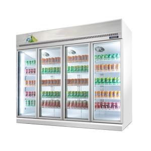 Quality Commercial 4 Glass Doors Beverage Display Fridge With Digital Temperature Controller wholesale