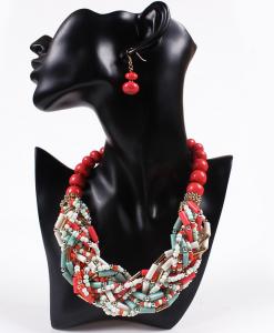Quality European and American fashion bohemian retro twist woven beads necklace / Necklaces wholesale