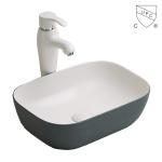 Modern Glossy White Porcelain Top Mount Bathroom Sink