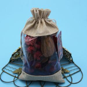 Quality Dry Flowers Packing Organza Window Jute Lavender Pouch wholesale