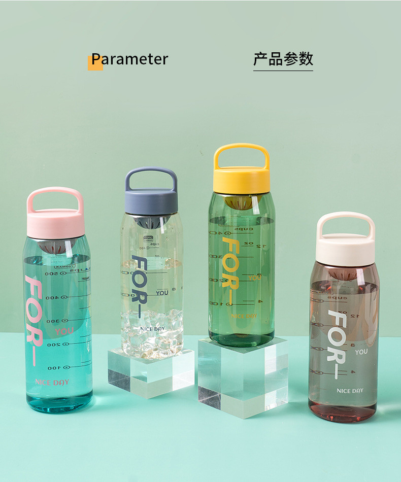 50 Oz 700ml Water Bottle Plastic Flower Tea Personalized Plastic Water Bottles In Bulk With Printing Logo For Sports Offices Homes
