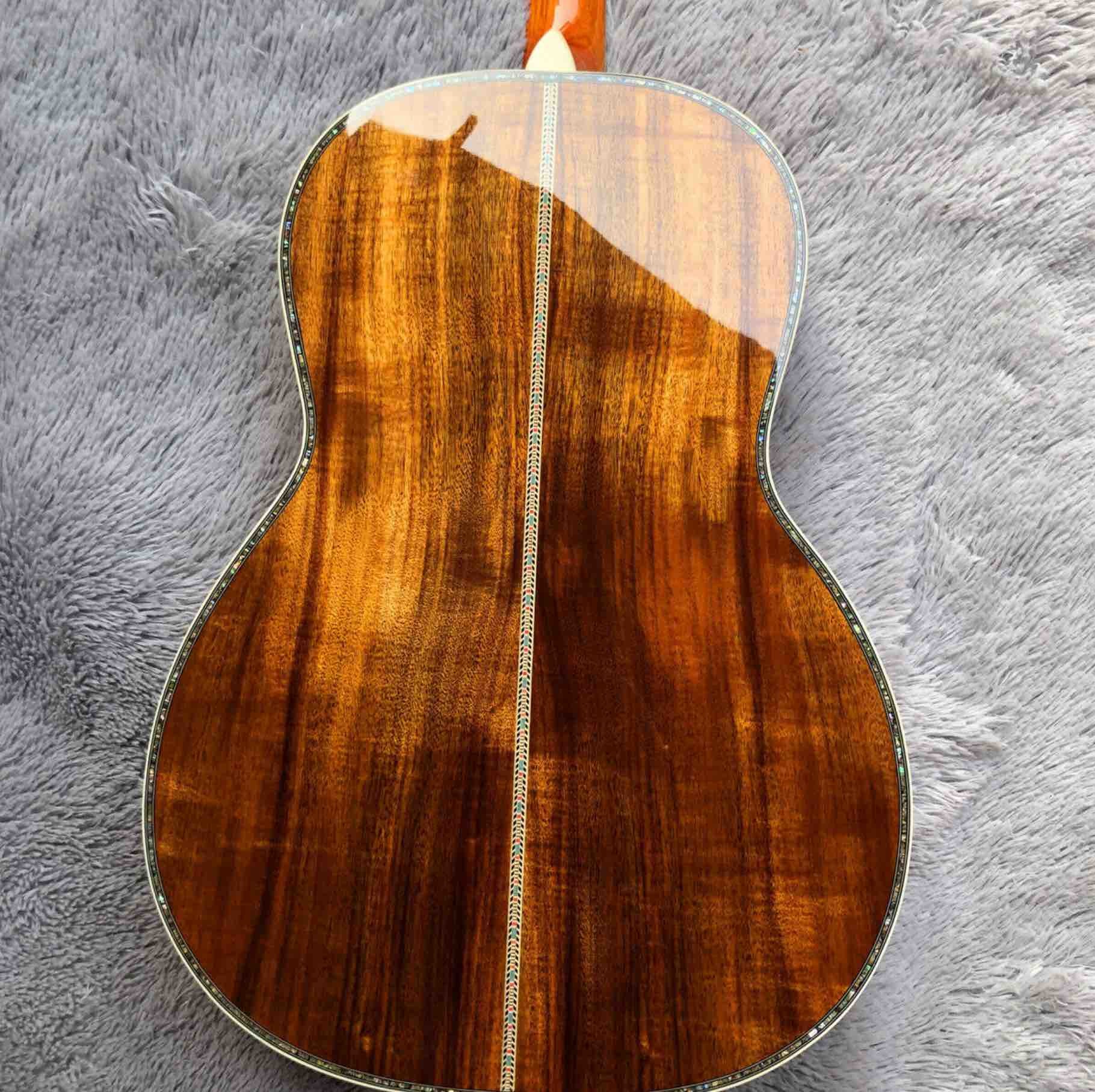 Custom Grand 39" KOA Wood 00045 Parlor Acoustic Guitar 100% All Real Abalone Guitar Accept OOO, OM, D Shape Custom Guita