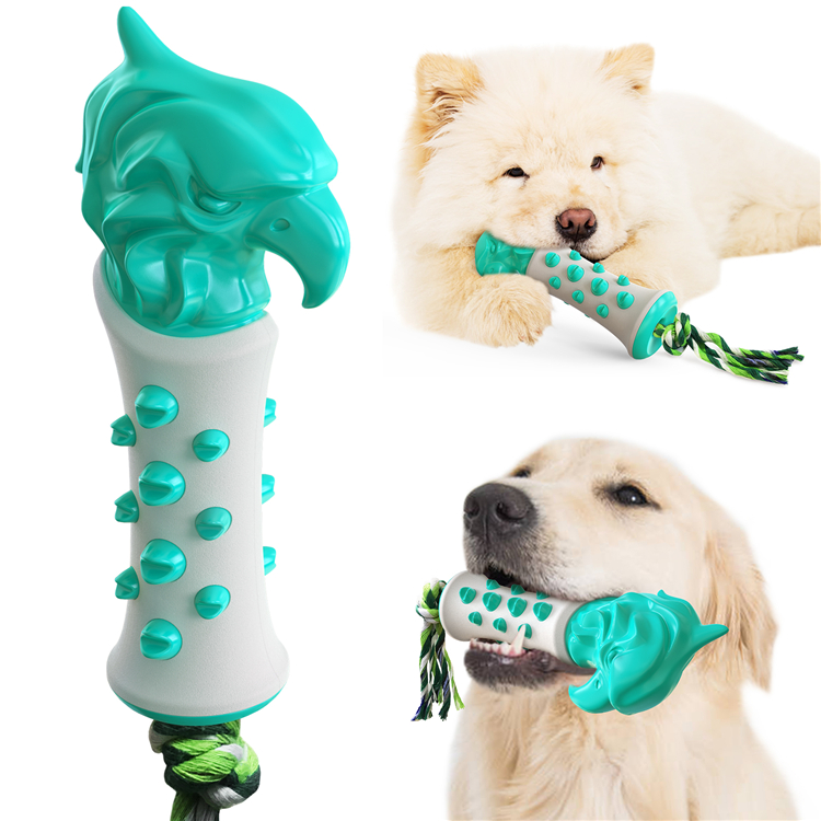 New Multifunctional Interactive Teeth-cleaning Self-playing Food Dispensing Rubber Ball Chew Aggressive Dog Chew Toy