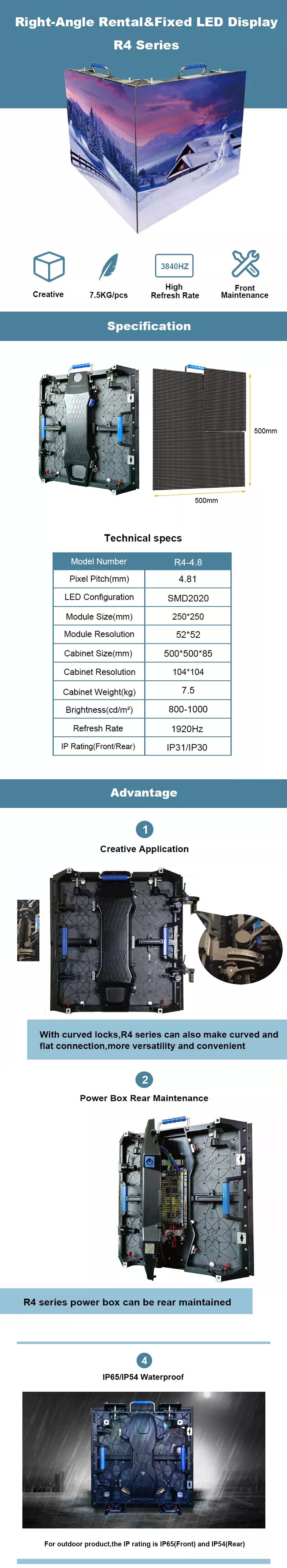 Indoor Newly Designed Stage Video Wall , P4.81 Small Spacing Rental LED Display