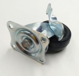 Quality small black rubber funiture caster wheels with brake 2 inch wholesale