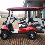 Red Steel Frame 4 Seater Golf Cart Electric LSV With LED Lighting And LCD
