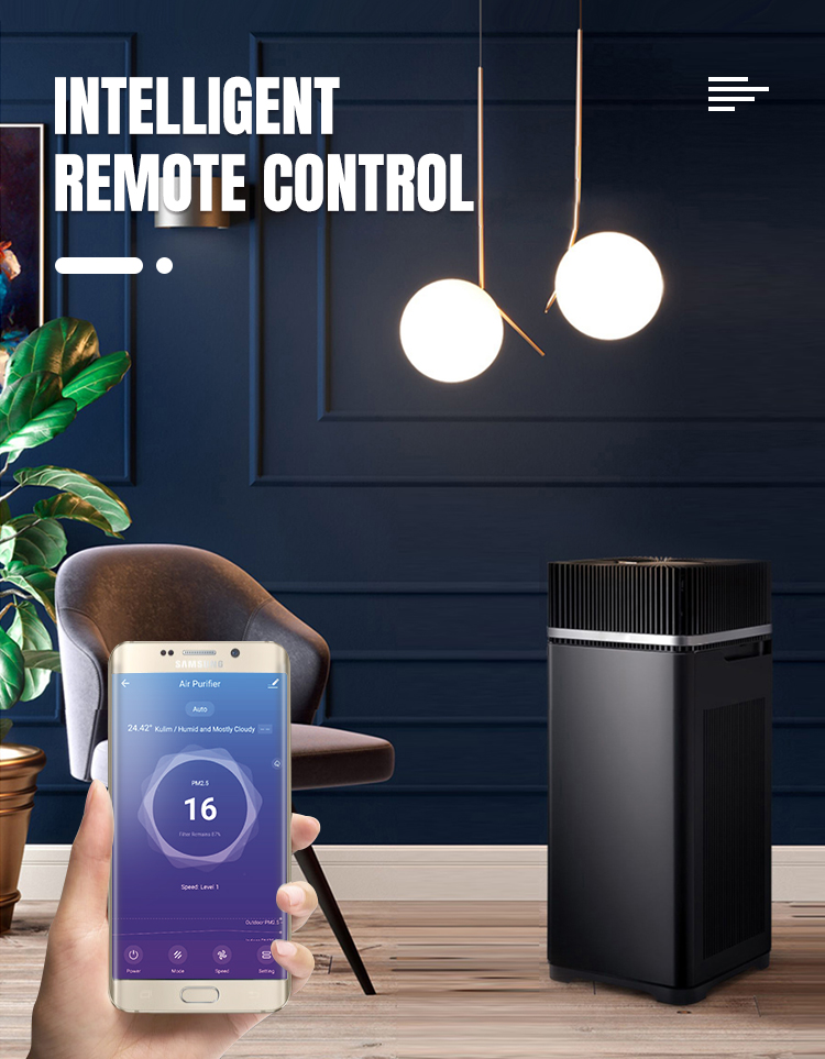 WIFI Control Hotel Air Purifier , Hepa Filter Smoke Air Cleaner