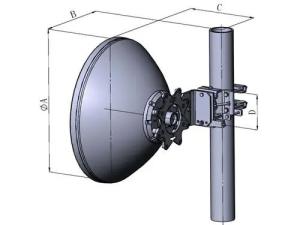 Quality 3.7m/12ft High XPD Performance Dual Polarized Microwave Parabolic Antenna 48dbi wholesale