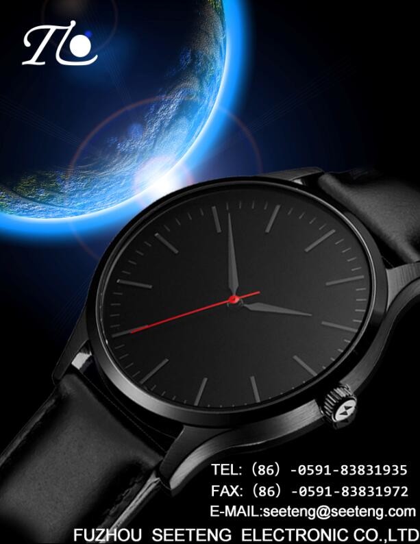 High Quality Stainless Steel Quartz Wrist Watches business style PU leather band for Men