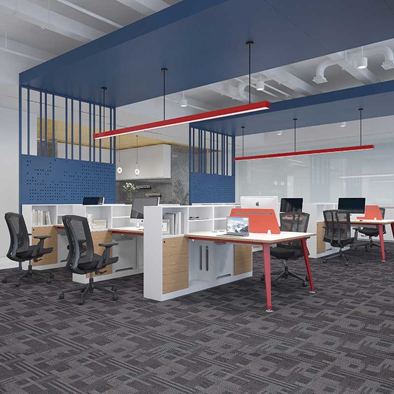 White Modern Office 2 4 6 Person Cubicle Office Workstation Desk