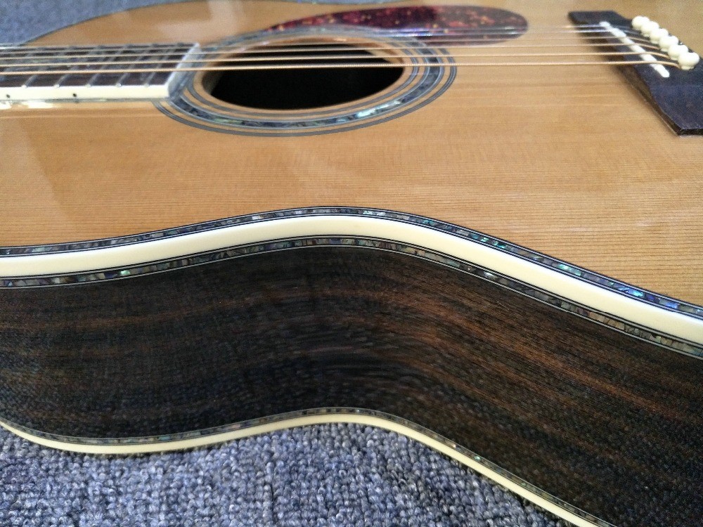 39 inches ooo45s Acoustic Guitar Top AAA Solid Red Cedar Abalone Binding Body With Fishman Pickups Rosewood fingerboard