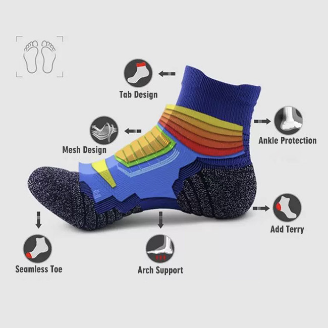 Cushion Padded Coolmax Sports Socks Breathable Athletic Crew Basketball Socks