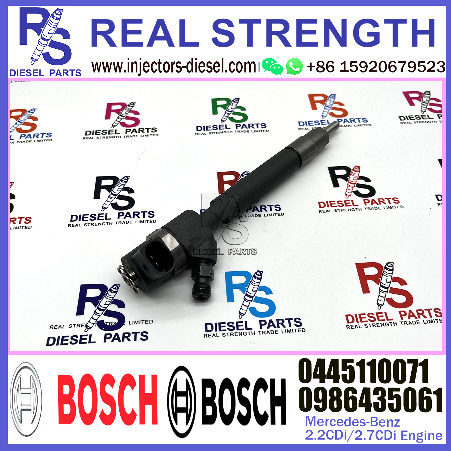 BOSCH injection 0445110072 Diesel Fuel Common Rail Injector 0445110071 0986435061 For Mercedes-Benz 2.2CDi/2.7CDi Engine
