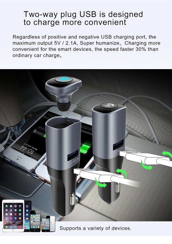 Smart Multi Hands Free Headset / Auto Bluetooth Adapter For Electronic Products Charging