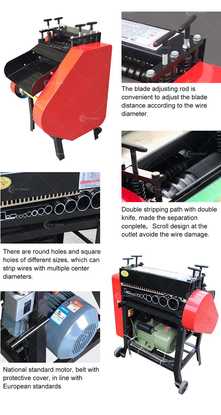 Scrap Flat Copper Wire Recycling Machine Wire Stripper for Cable Stripping and Diameter