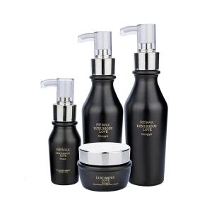 Quality 50g 50ml 100ml Cosmetic Packaging Bottle Matte Black With Pump Dispenser wholesale