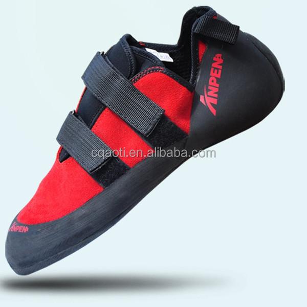 Women Red Slip Resistant Rock Climbing Boulder Shoes Crafted From Genuine