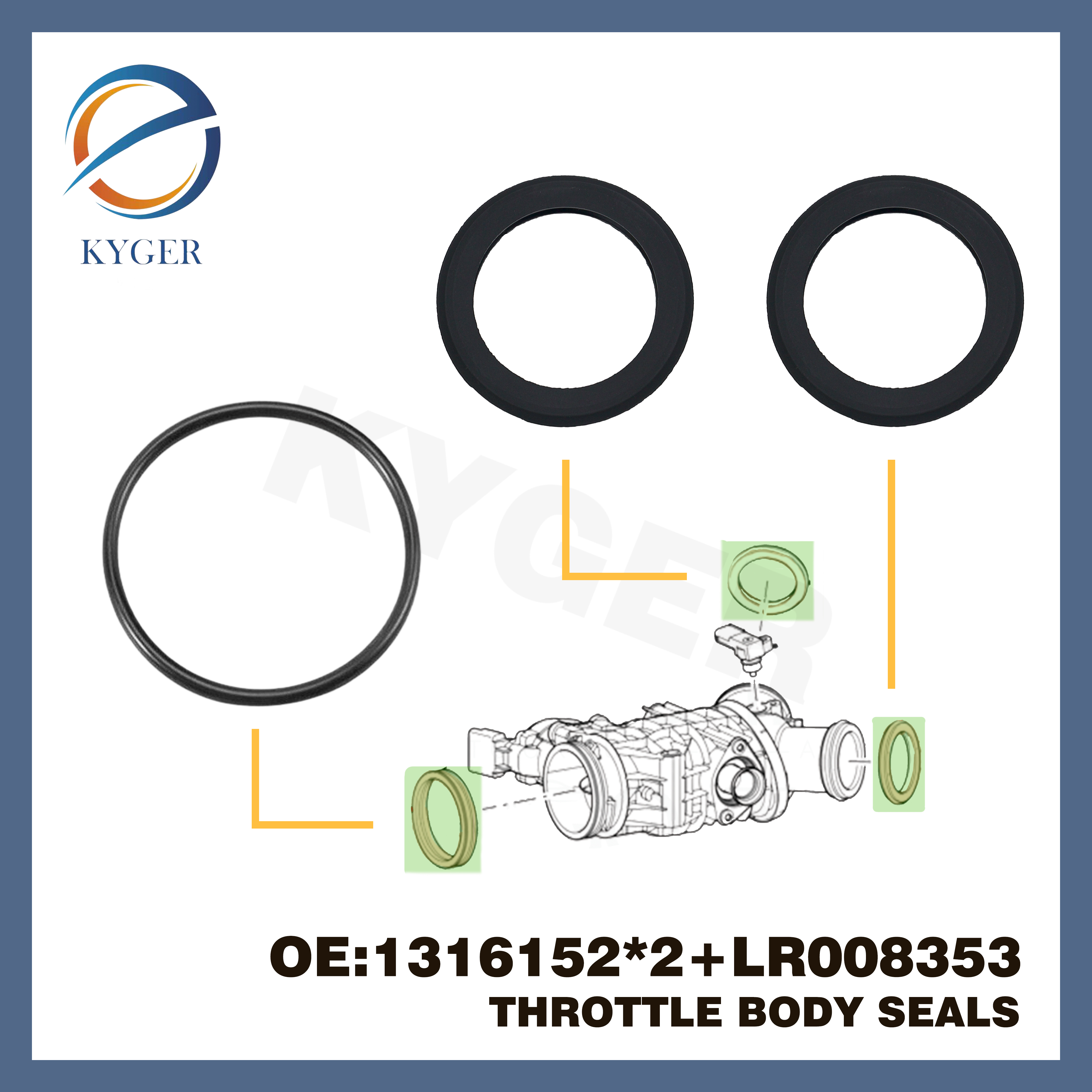 1316152 LR008353 JDE8801 Throttle Body Gasket Seal Inlet for Land Rover Discovery 3 4 5 Jaguar LR3 Range Rover Sport VELAR