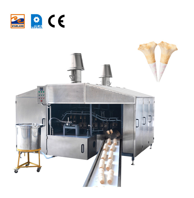 Commercial Automatic Wafer Cone Production Line Rolled Sugar Biscuit Cone Machine
