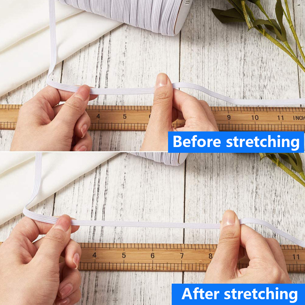 Elastic Band 3mm 5mm Braided Elastic Band Adjustable For Sewing Ear Loop Elasticated