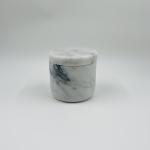 Kalala White Nature Marble Bathroom Accessories Set Round Shape With Black Pump