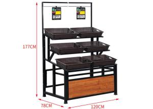 Quality Single Side 1200x660x710mm Vegetable Display Rack Supermarket Display Stands wholesale