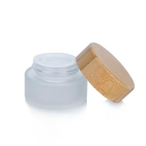 Quality 50g Glass Jar With Bamboo Lid 61.3MM wholesale