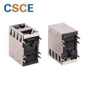 Quality 100/1000Base - T Stacked RJ45 Connectors Diameter 0.46mm Contact Material Phosphor Bronze wholesale