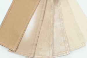 Quality Khaki Color High Stretch Slub Denim Fabric For Lady Jeans wholesale