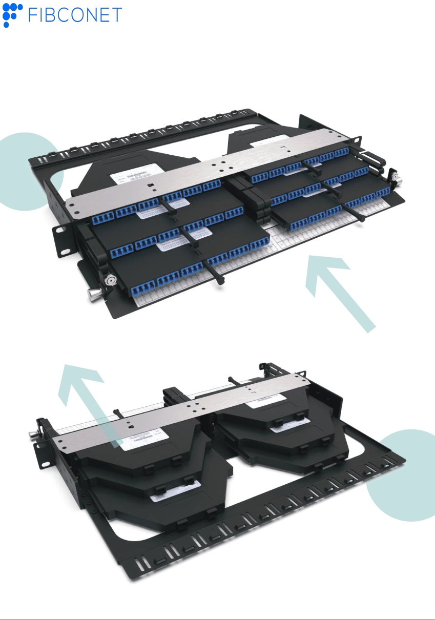 Inside Module MPO Cassette 19 Inch 144 Core 1U 96 Port ODF Open Rack Mount Patch Panel
