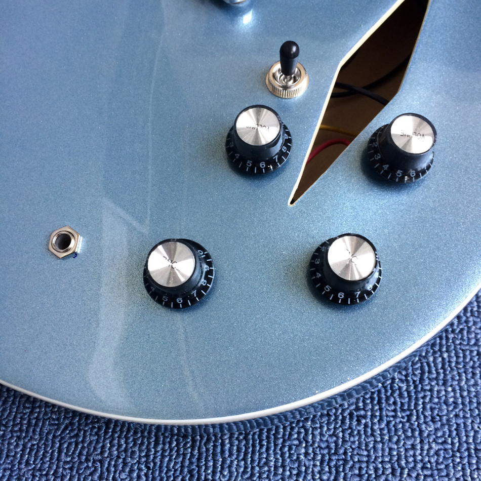 Hollow body jazz electric guitar, Blue Jazz Guitar,Rosewood Fingerboard