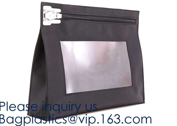 Zipper Vinyl PVC Leather Bank Deposit Bags Bank Deposit Bag With Key Ring,Locking Courier Bag 1000 Denier Nylon Combinat
