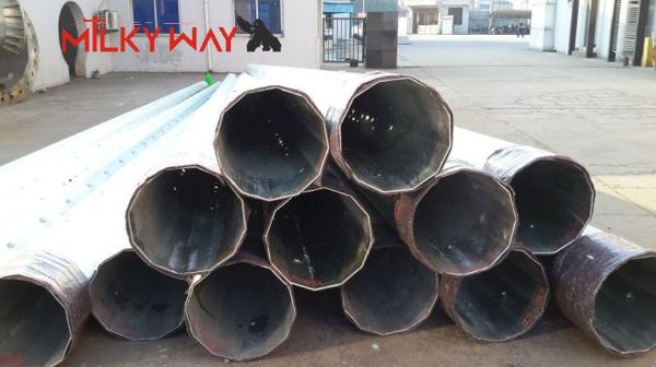 Hot Dip Galvanized Steel Utility Poles For Electric Transmission With High
